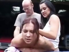 Cheating brunette spanked and force fucked from behind